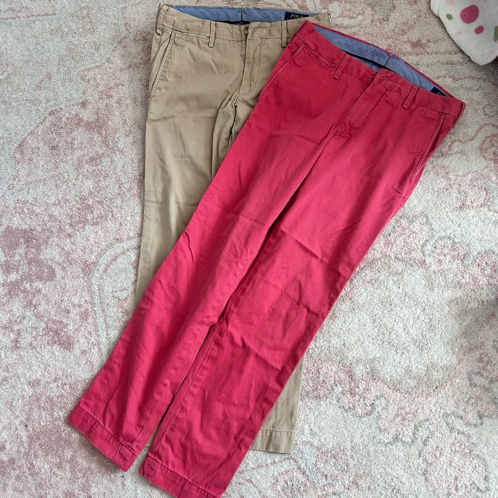 POLO Ralph Lauren Boys Men’s 28/30 Slim fit pants 2pairs